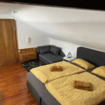 Schlafzimmer mit Schlafcouch des Apartments 2